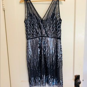 Sequined cocktail mini dress